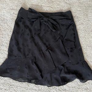 NWT Black Wrap Mini Skirt w/ Floral Jacquard